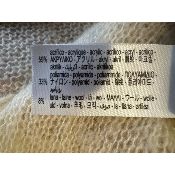 ZARA Womens Small Cable Knit Sweater Cream Acrylic/Wool Blend - Picture 10 of 13